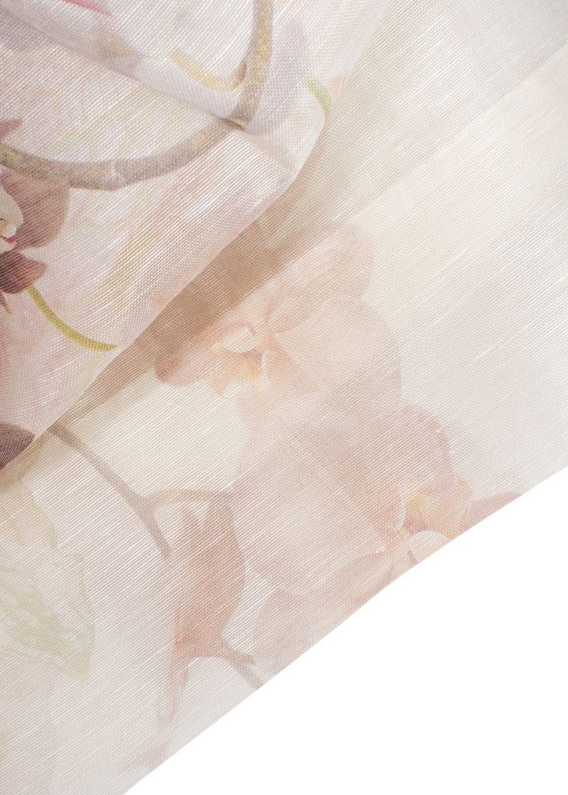 Zimmermann Dancer Ruffled Bead-Embellished Floral-Print Linen And Silk-Blend Organza Mini Dress
