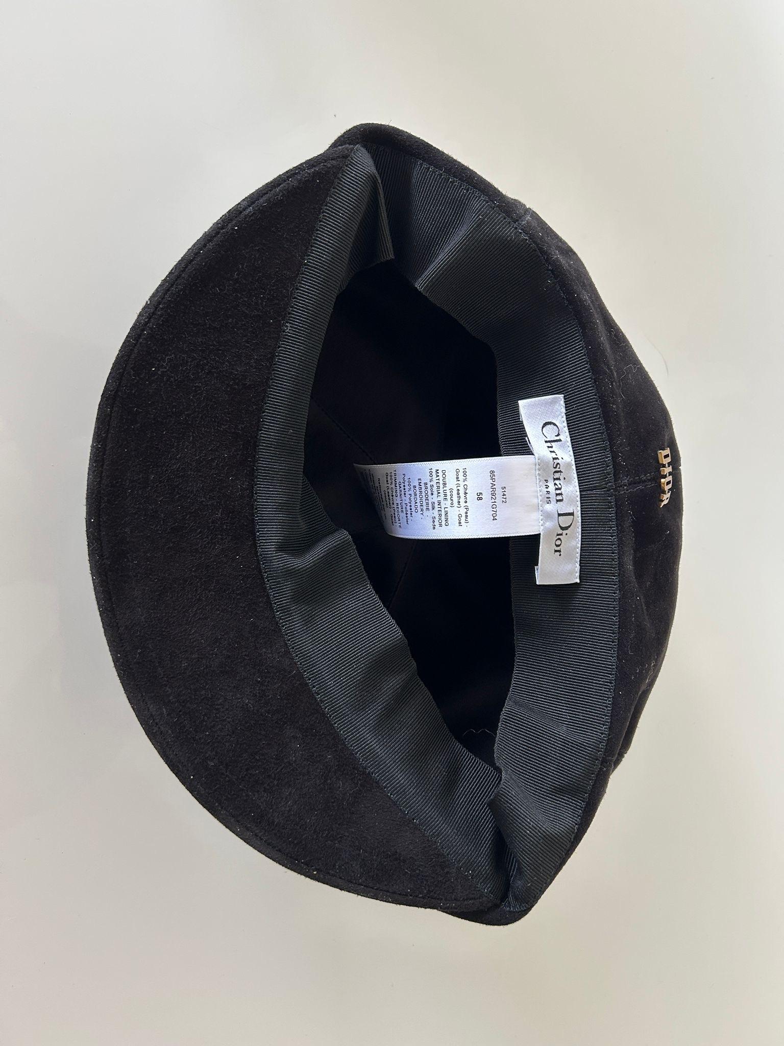 Dior Black Goatskin Suede Cap
