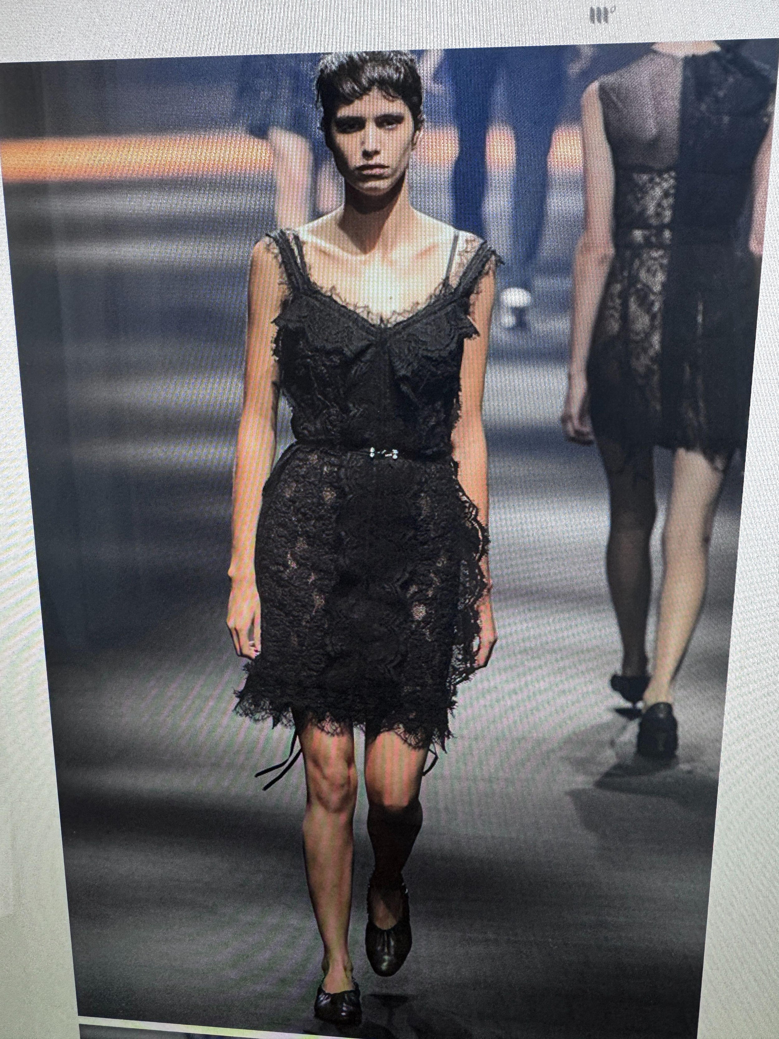 Lanvin Vintage Black Lace Cocktail Dress