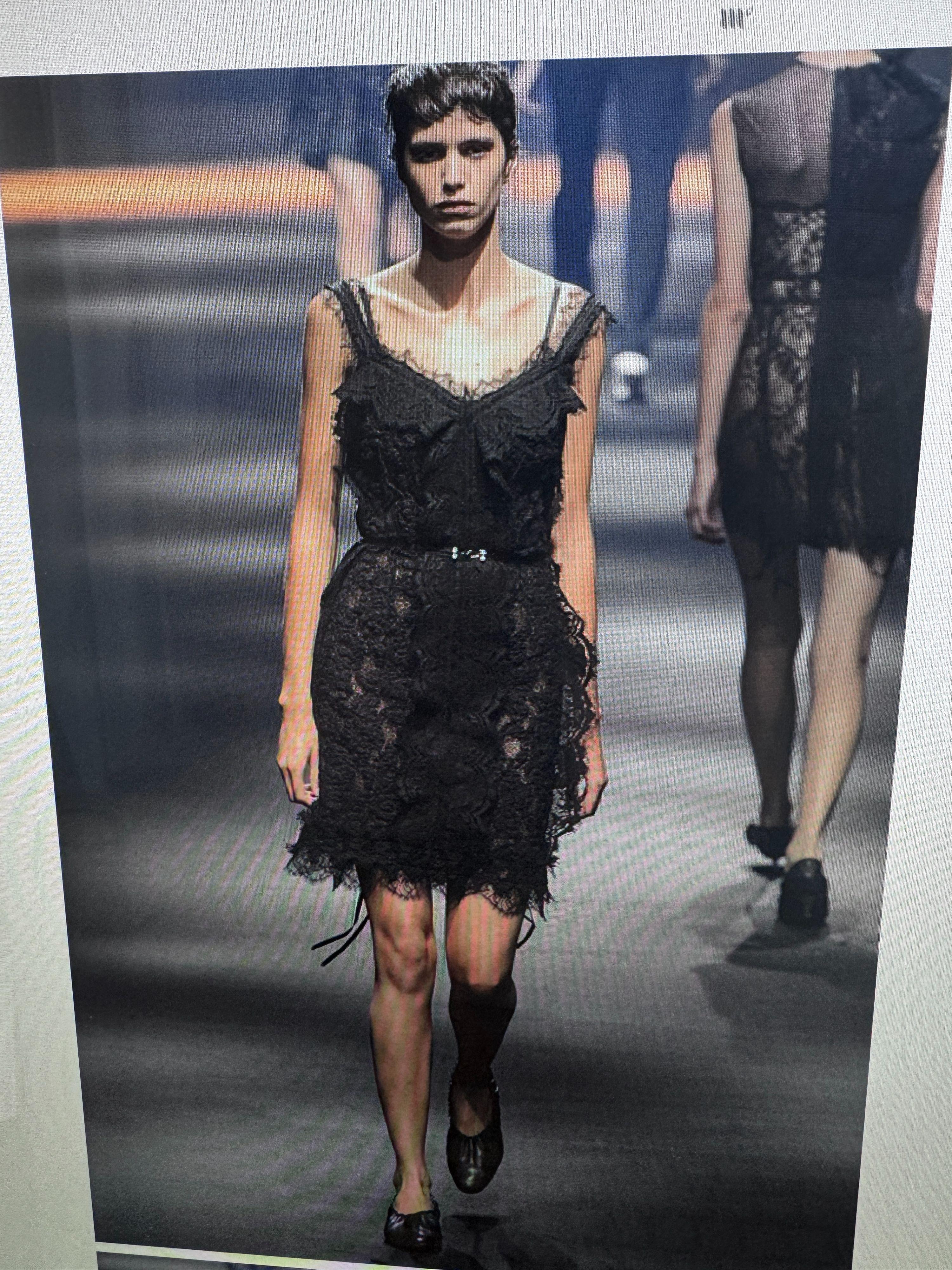 Lanvin Vintage Black Lace Cocktail Dress