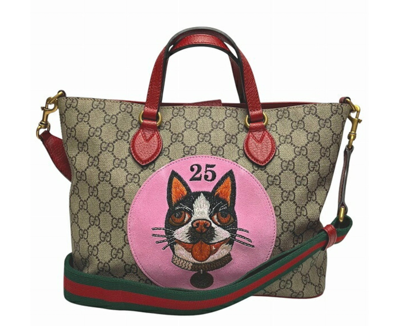 Gucci Bosco Patch Canvas Shoulder Bag