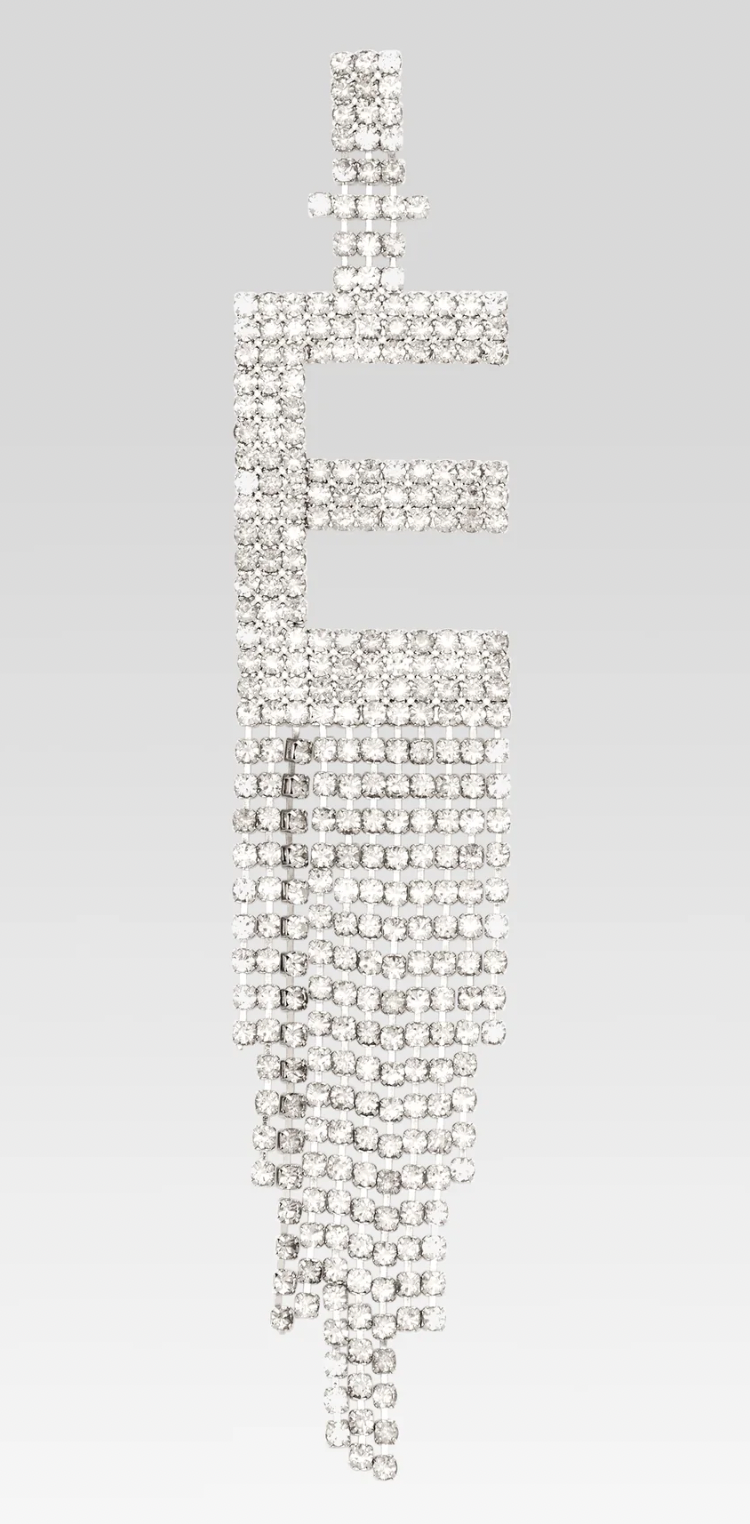Retrofête Silver "E" Alphabet Earring