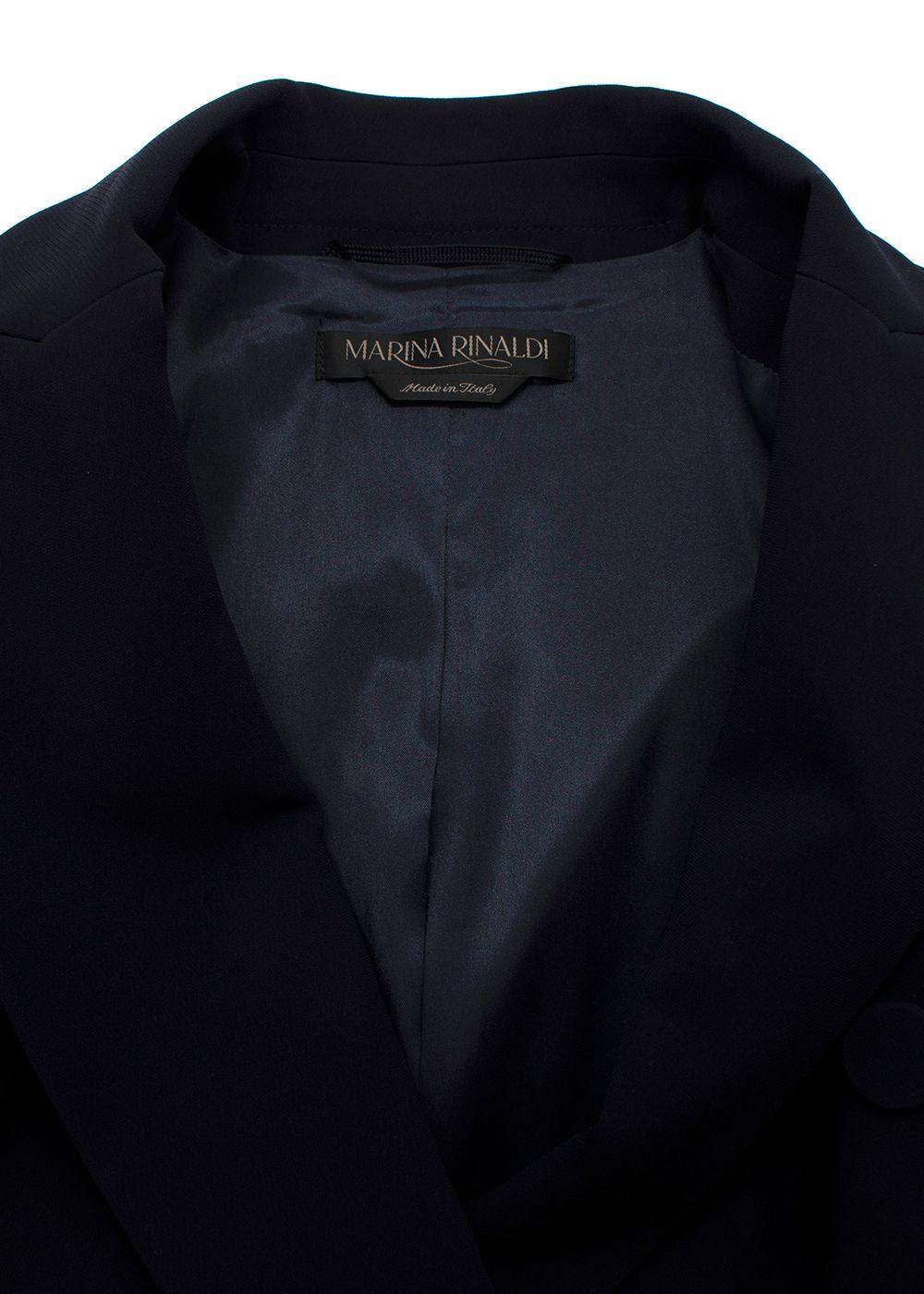 Marina Rinaldi Navy Cady Double Breasted Blazer