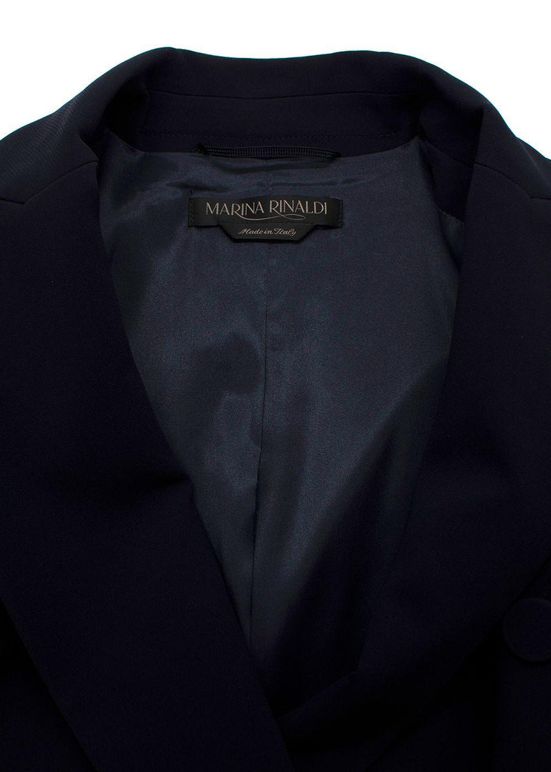 Marina Rinaldi Navy Cady Double Breasted Blazer