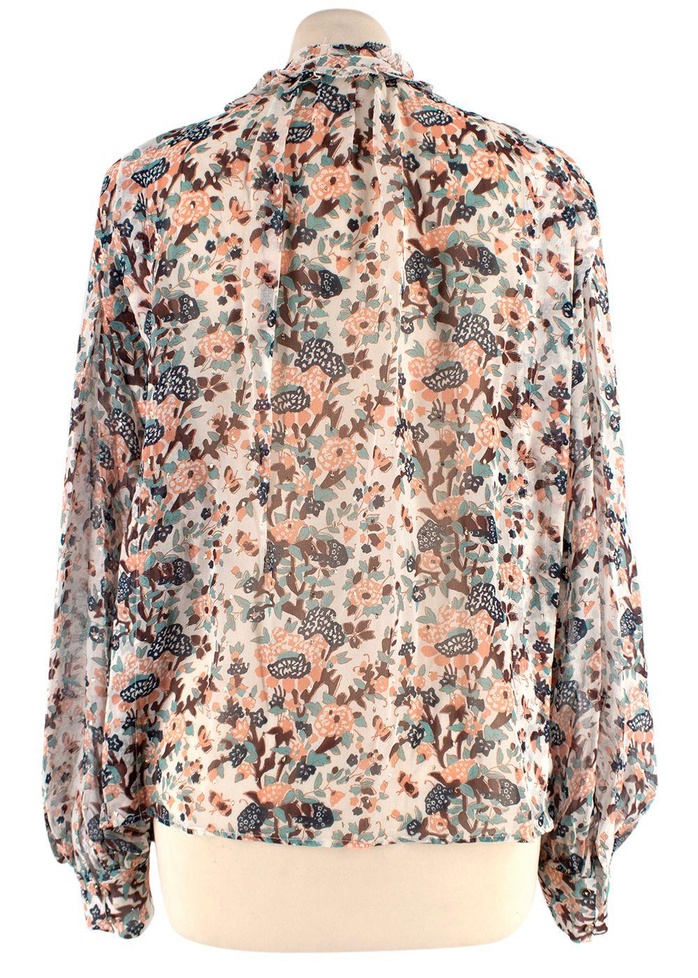 Ulla Johnson Floral Sheer Silk Blouse