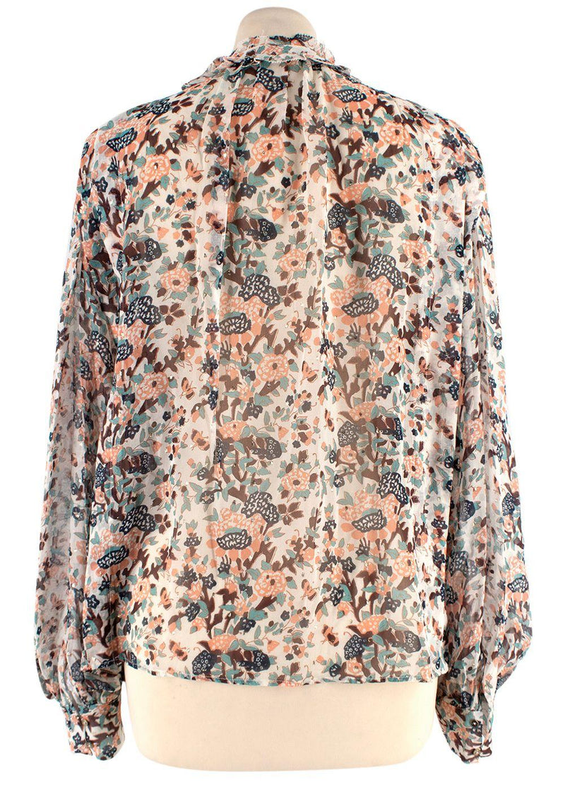 Ulla Johnson Floral Sheer Silk Blouse