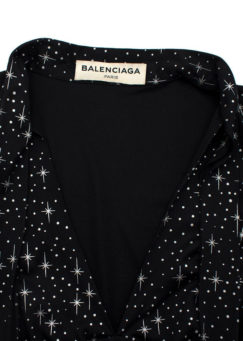 Balenciaga Runway Black Spandex Sparkle Print Top & Pants