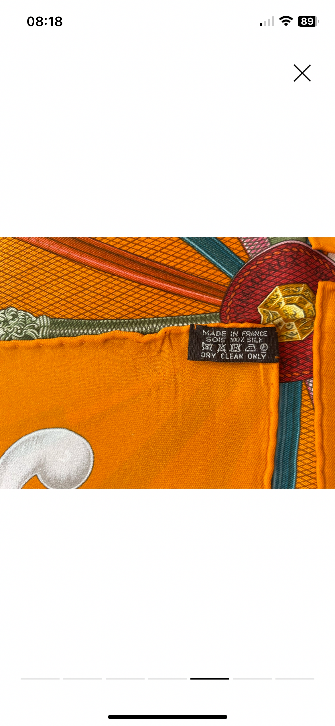 Hermes Orange Cannes et Pommeaux Silk Scarf
