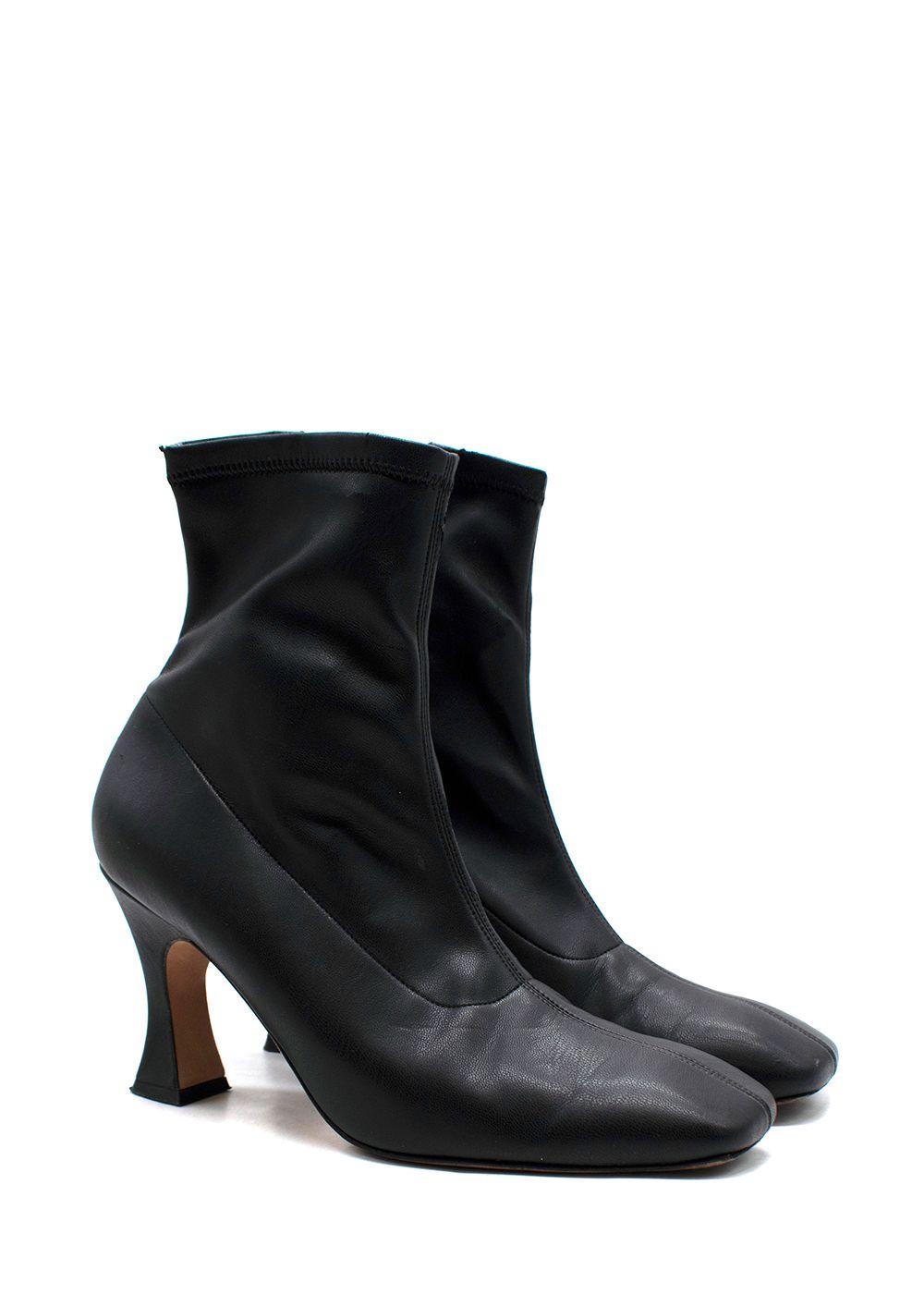A.W.A.K.E Mode Black Leather Ankle Boots