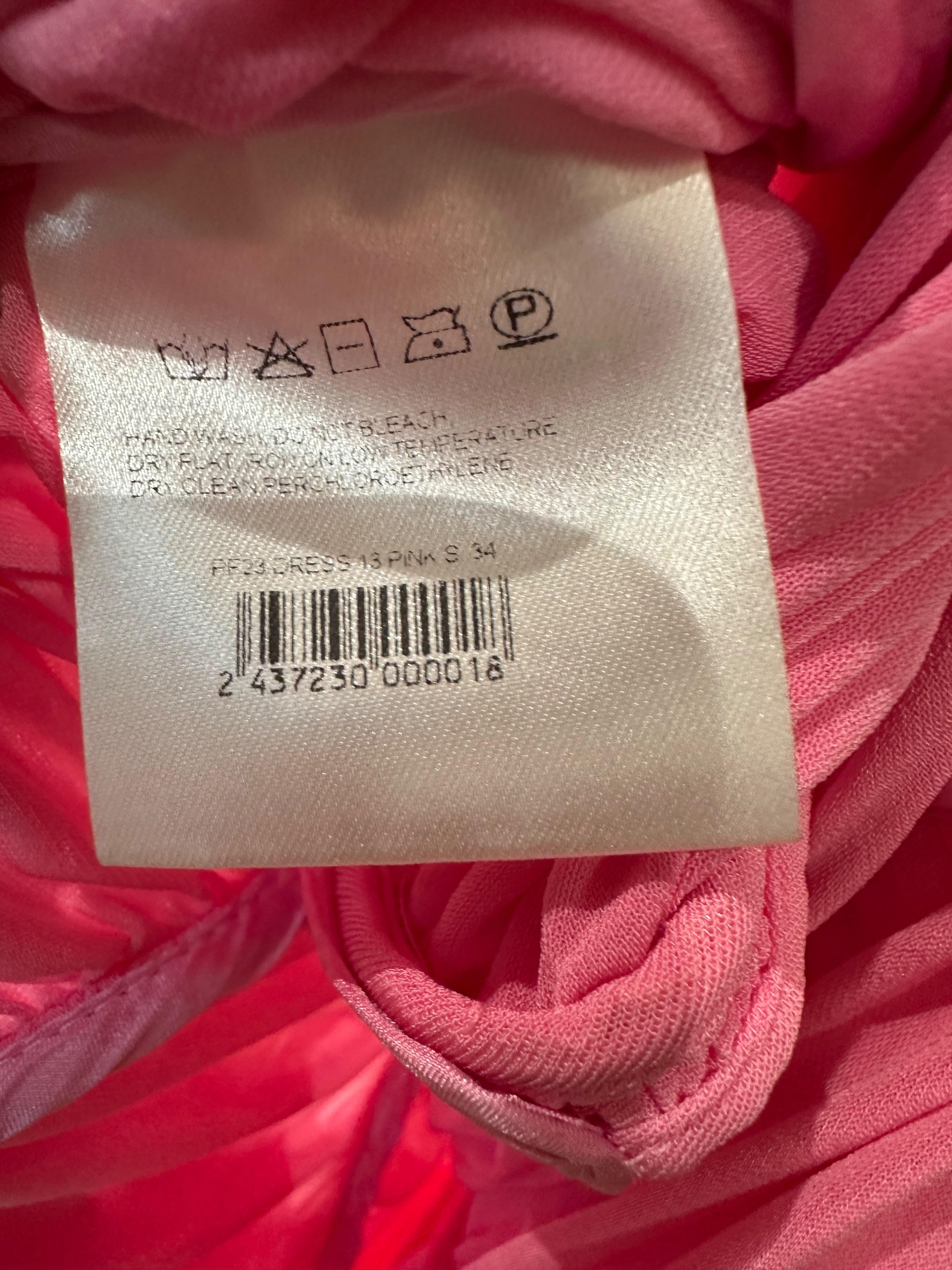 Magda Butrym Pink Ruched Mesh Midi Dress
