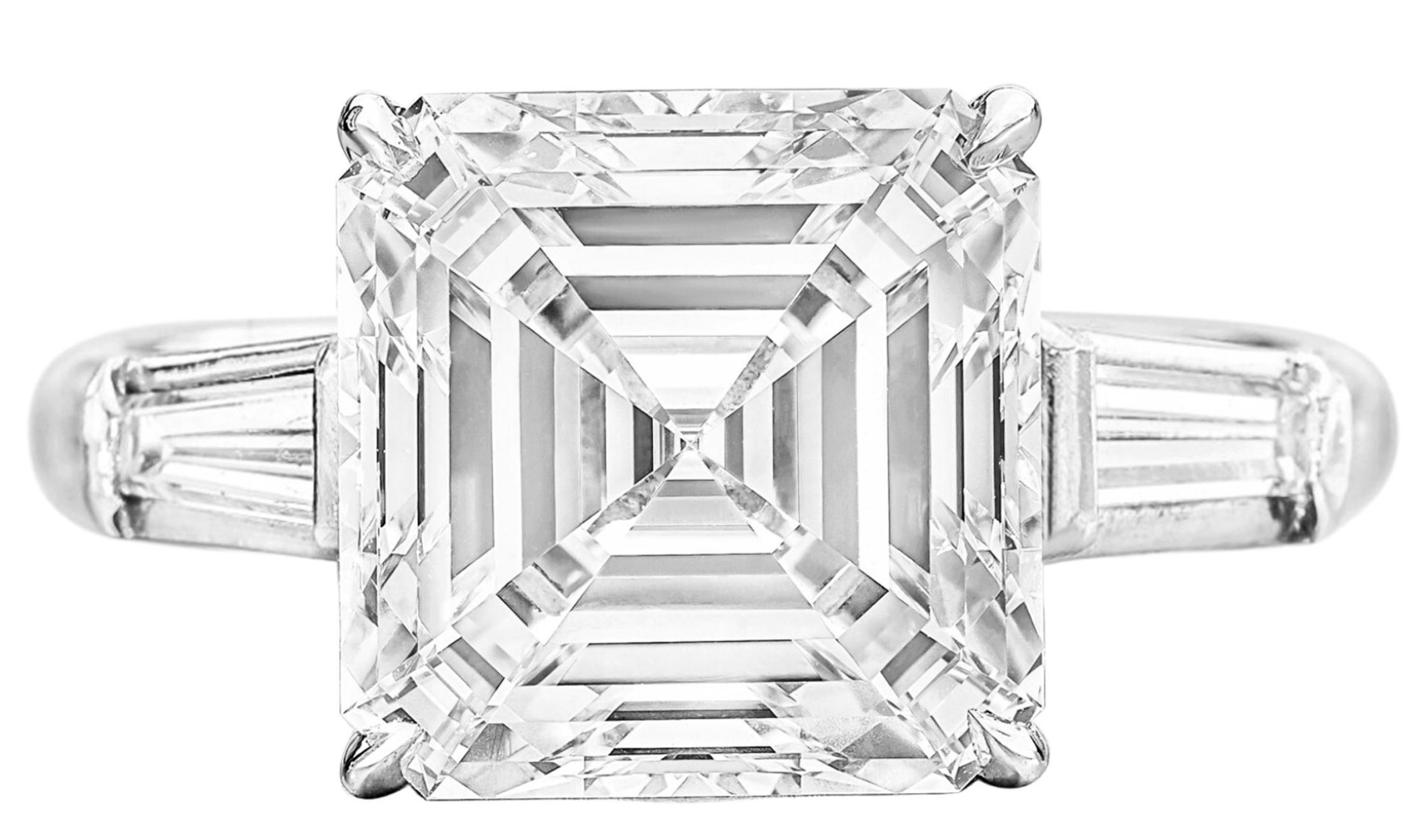 Verde 3ct IGI Certified Lab-grown Emerald Square  Cut Diamond Ring