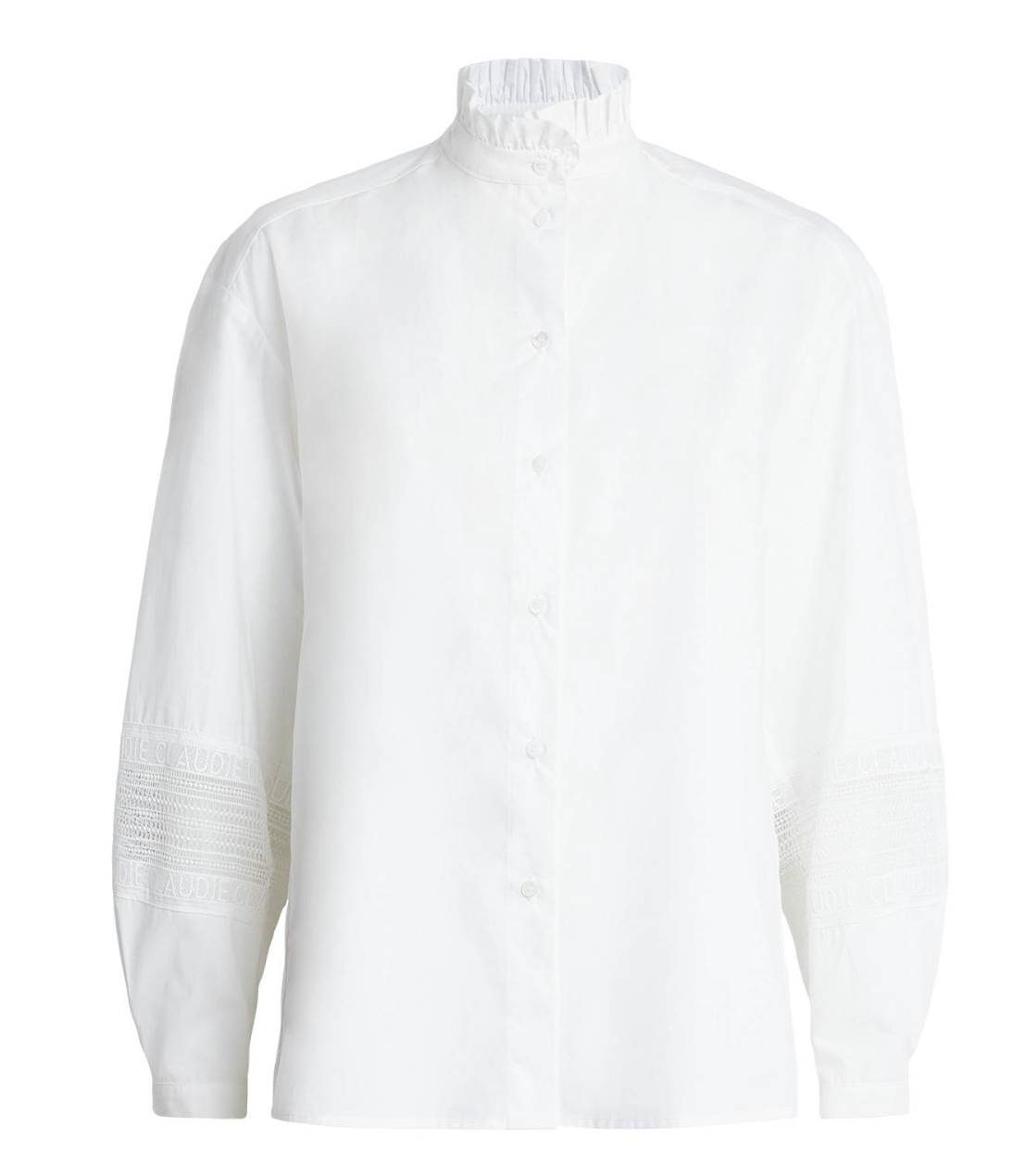 Claudie Pierlot Cotton Broderie Anglaise-Trim Shirt