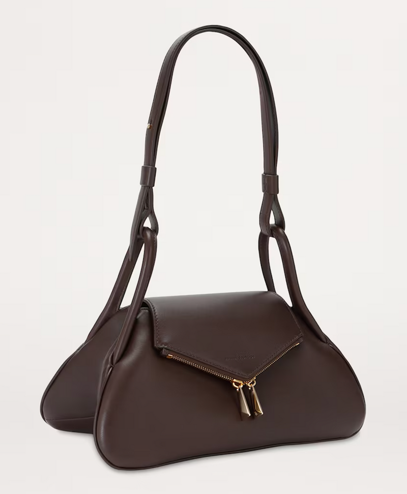 Amina Muaddi Leather Gemini Shoulder Bag