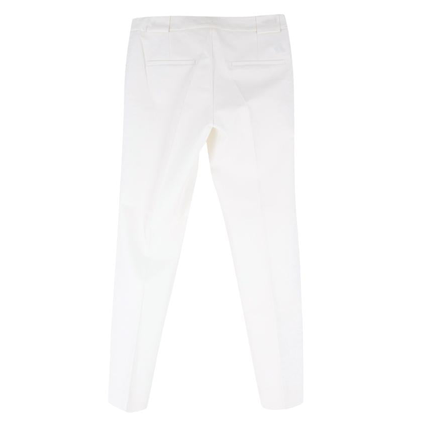 Michael Kors Off-White Tapered Slim-Leg Trousers