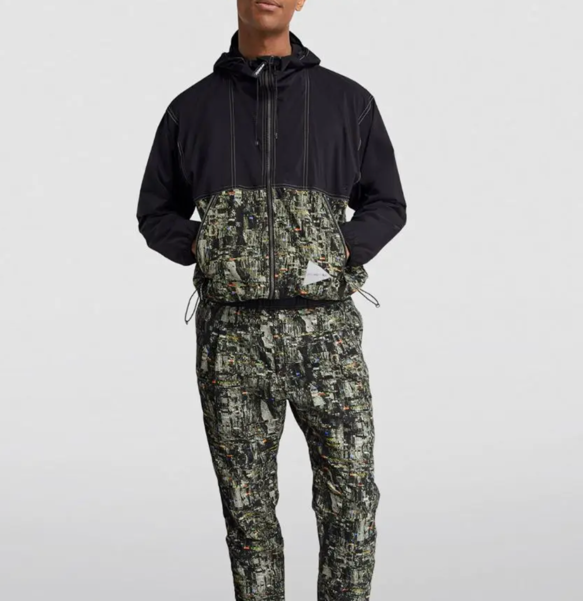 And Wander Digital Print Windbreaker Jacket