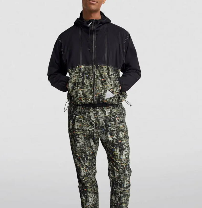 And Wander Digital Print Windbreaker Jacket