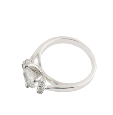 Bespoke White Gold Heart Cut Diamond Ring