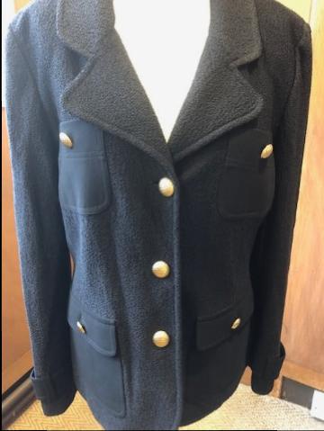 St John Black Wool Coat