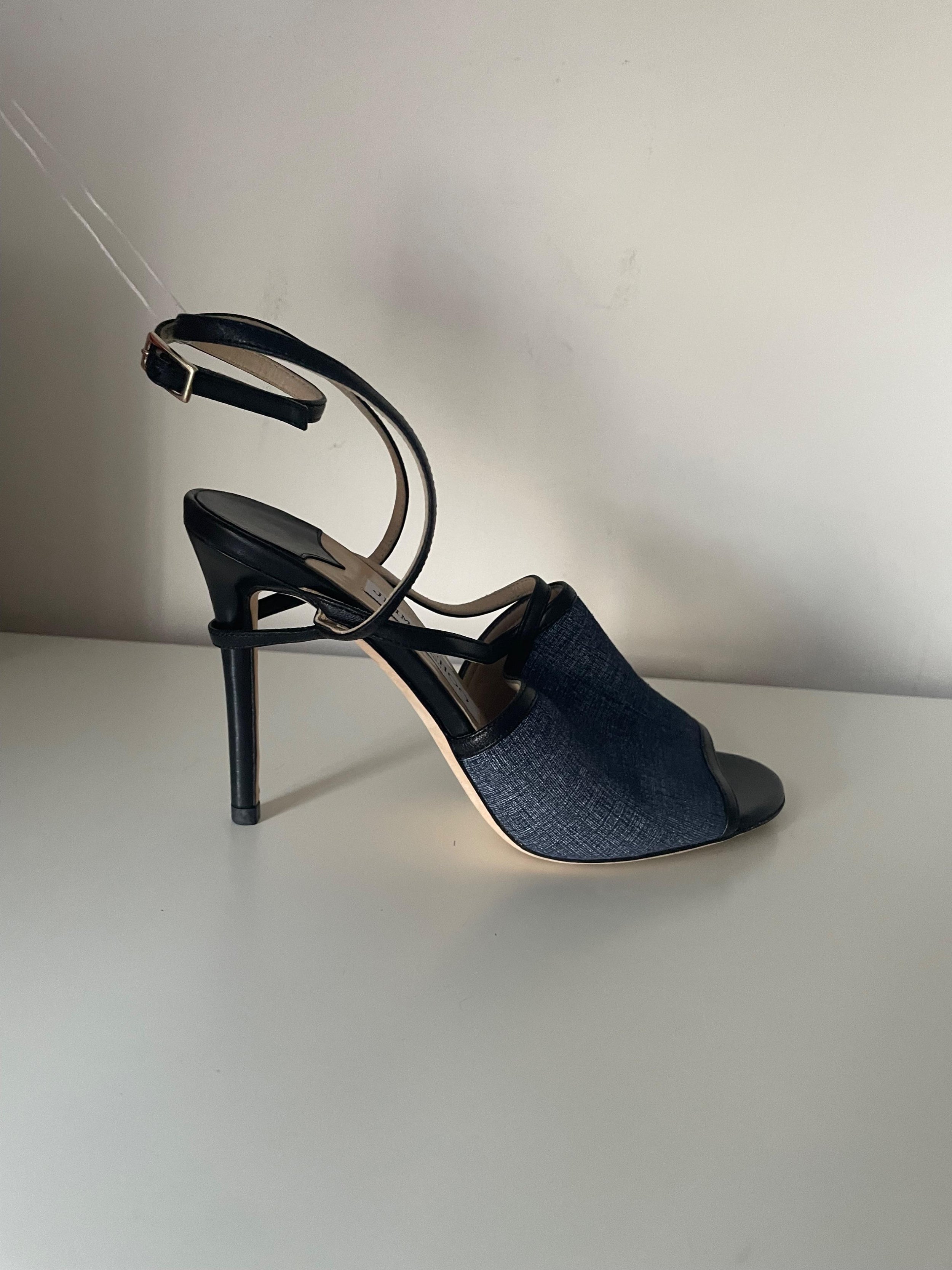 Flora Leather-trimmed Denim Sandals