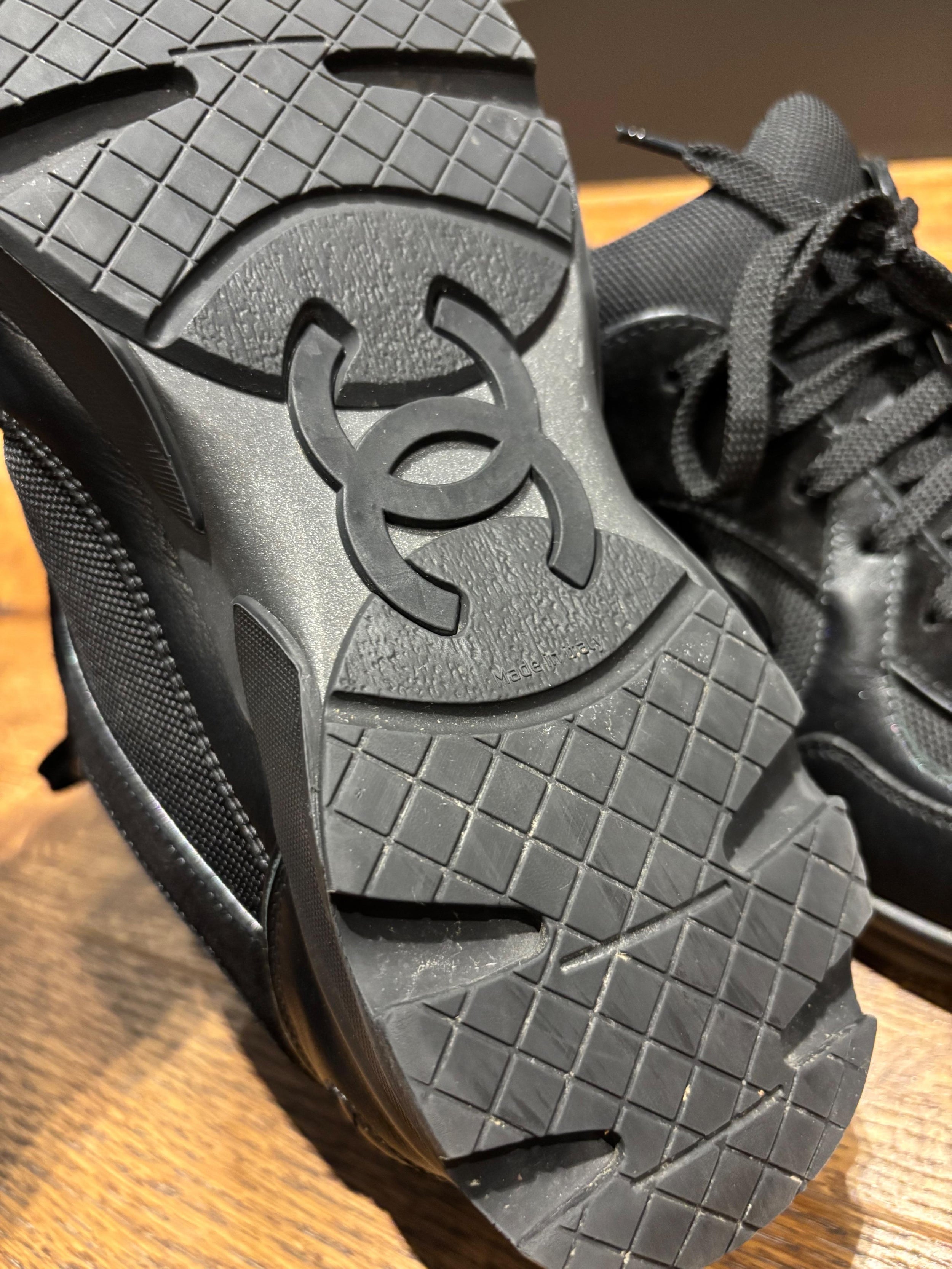 Chanel Black CC Trainers