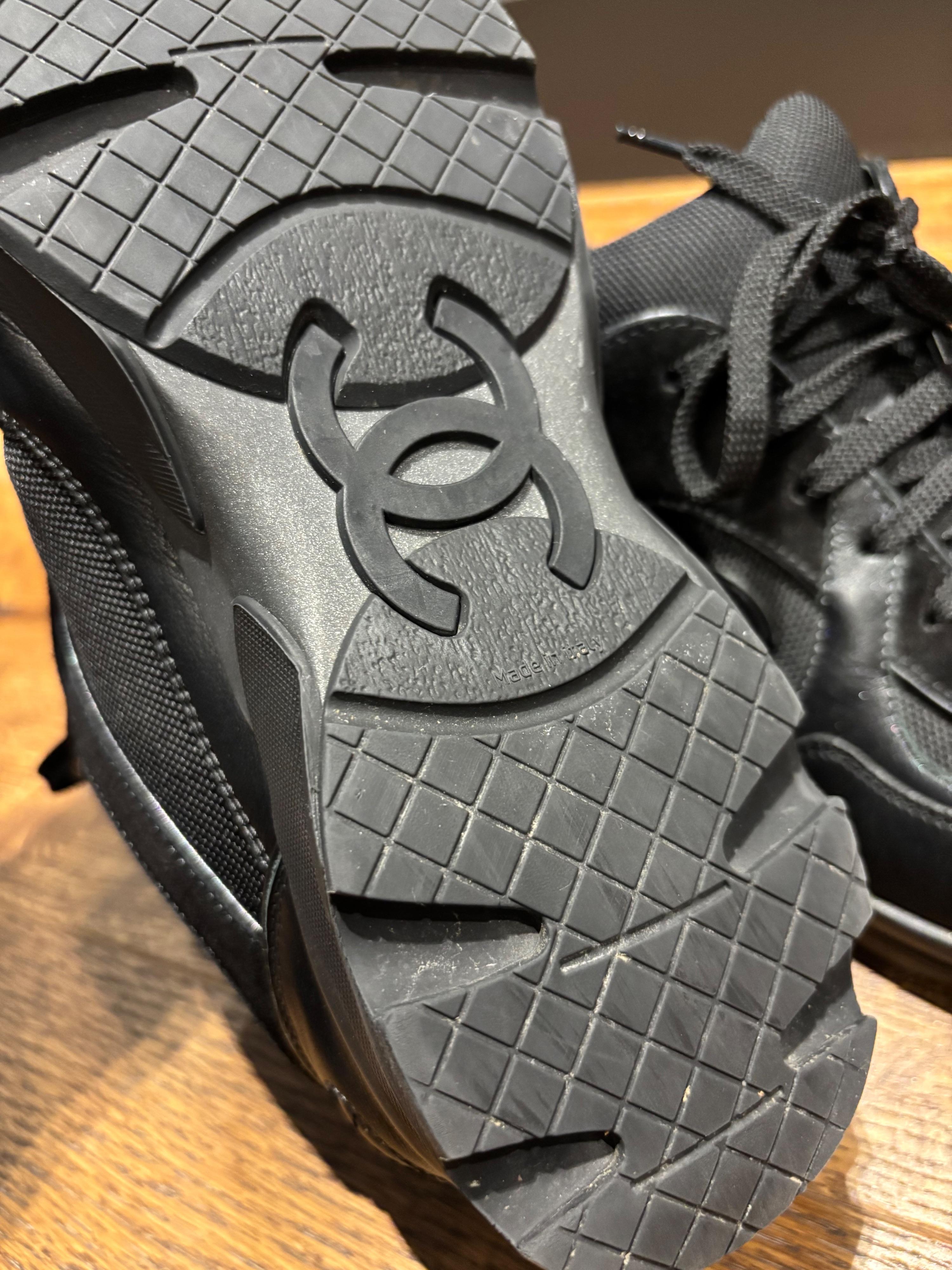 Chanel Black CC Trainers