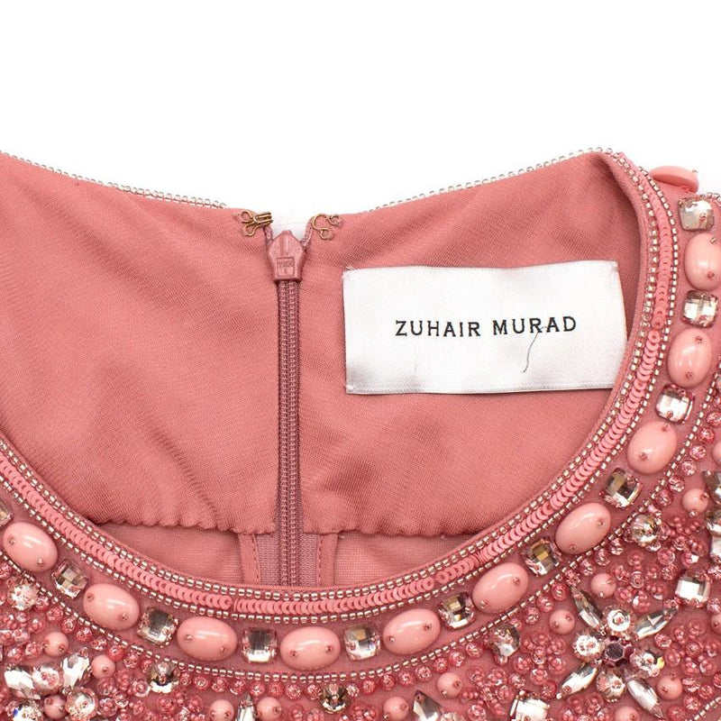 Zuhair Murad Pink Chiffon Embellished Gown