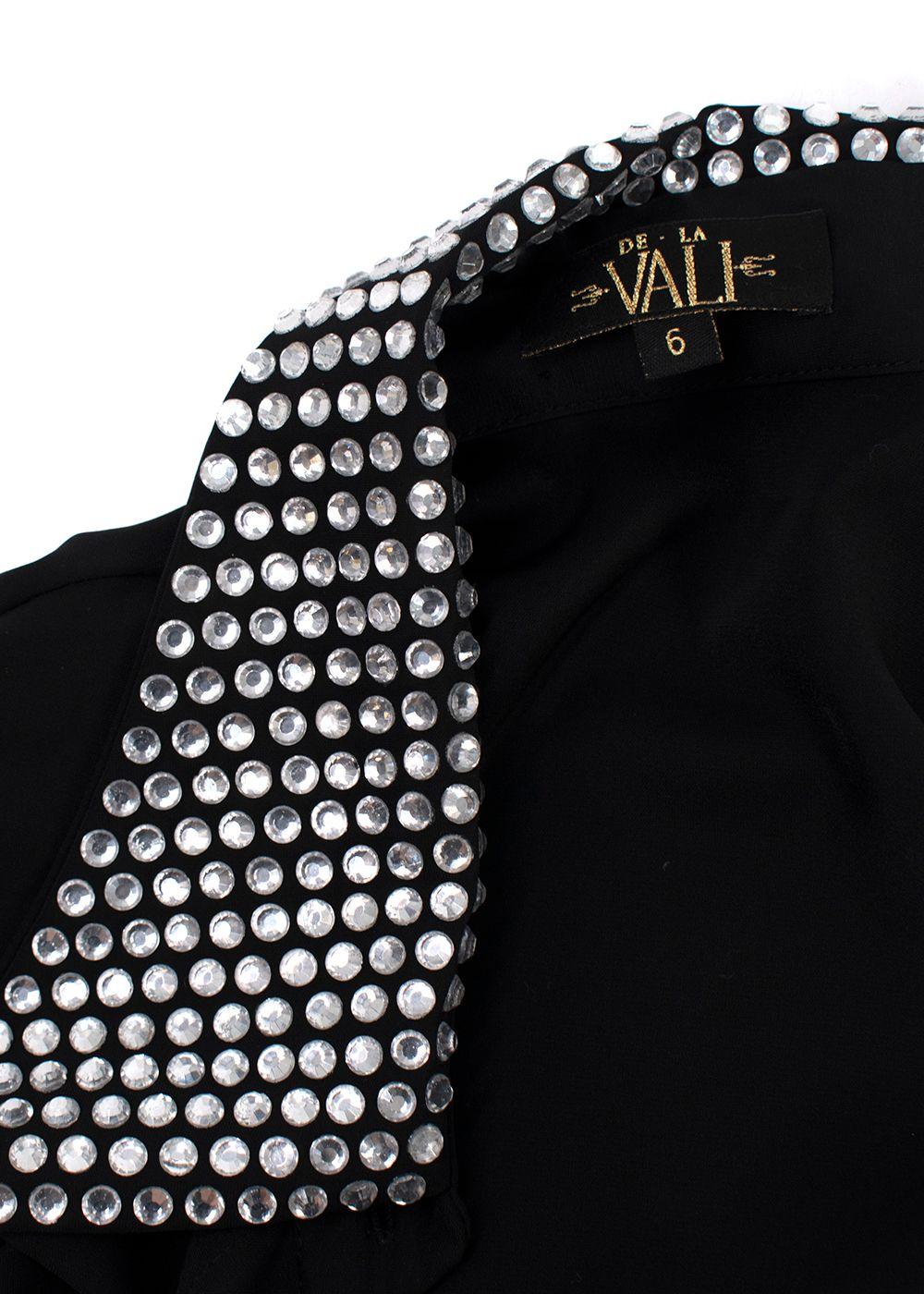 De La Vali Black El Paso Crystal Embellished Shirt Dress