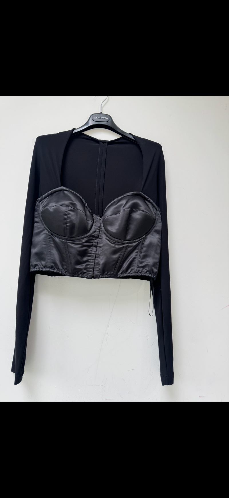 Black Square Neck Corset Top