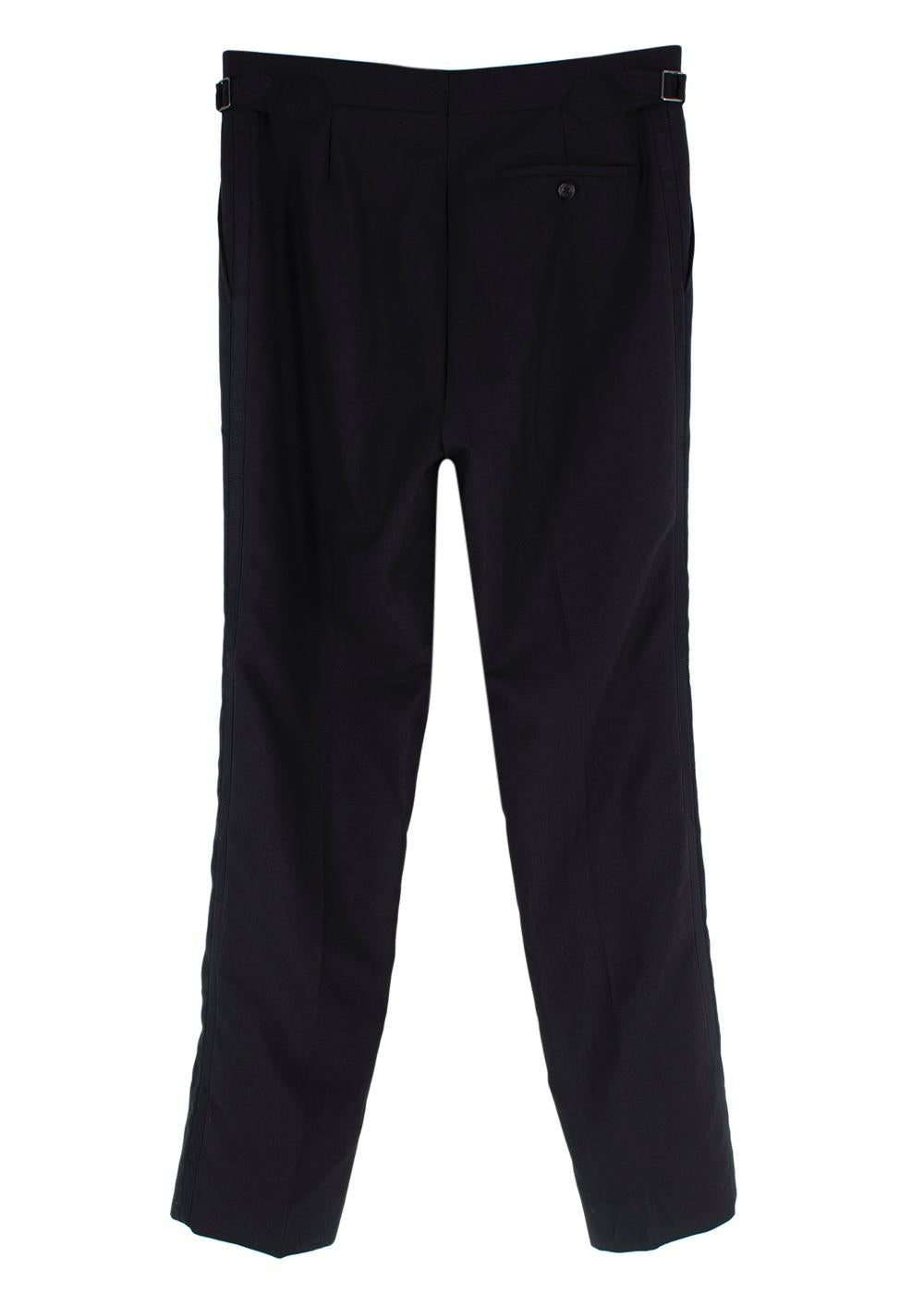 Kingsman Black Wool Blend Suit Trousers