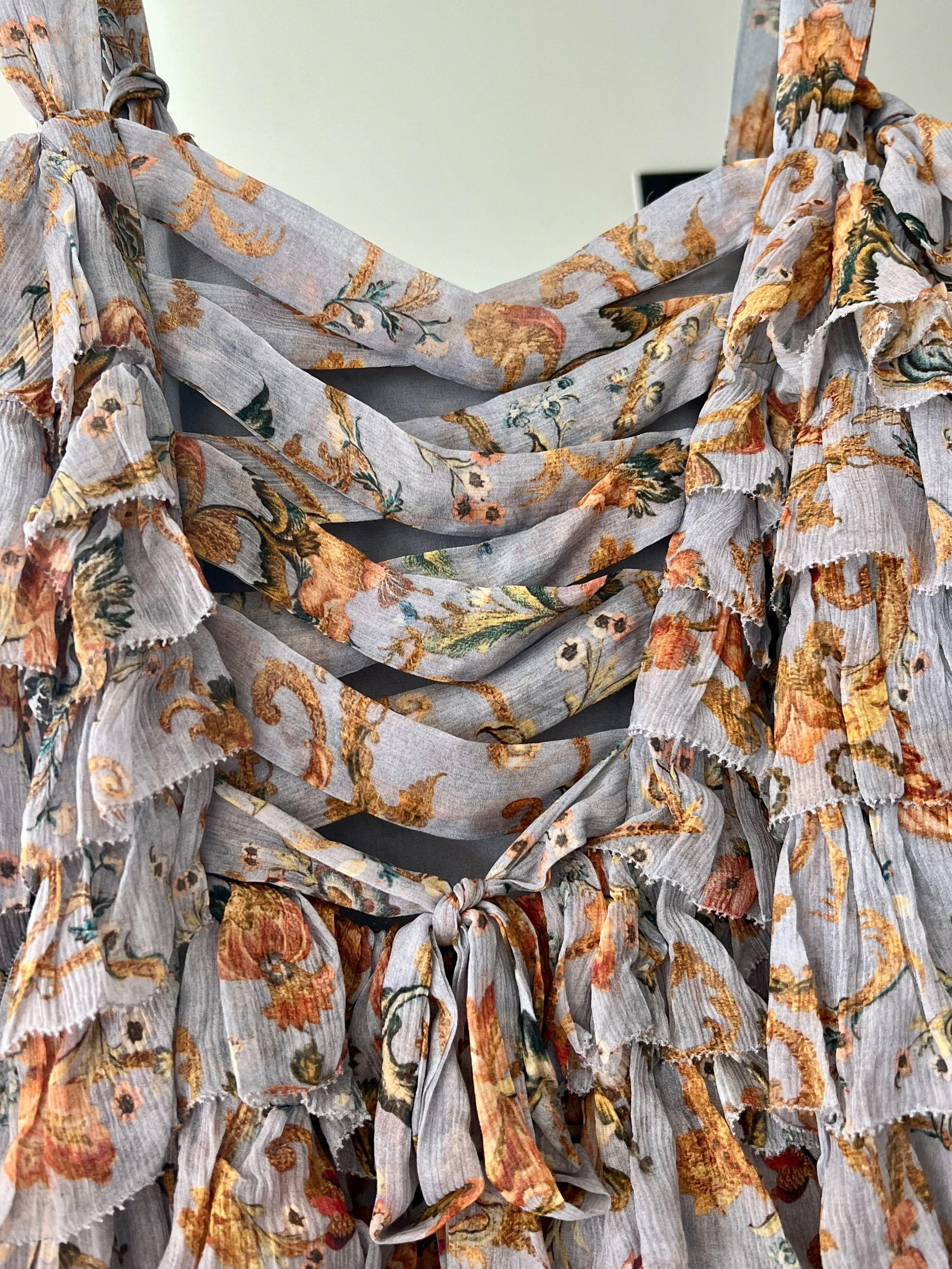 Painted Heart Ra Ra Silk-georgette Mini Dress