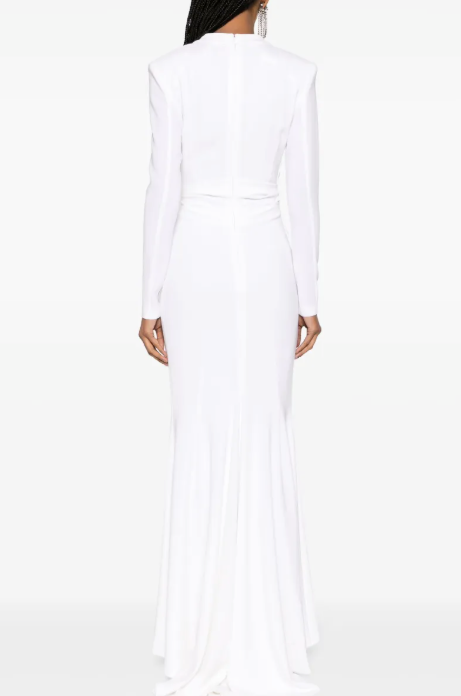 Talbot Runhof Draped Crepe Maxi Dress
