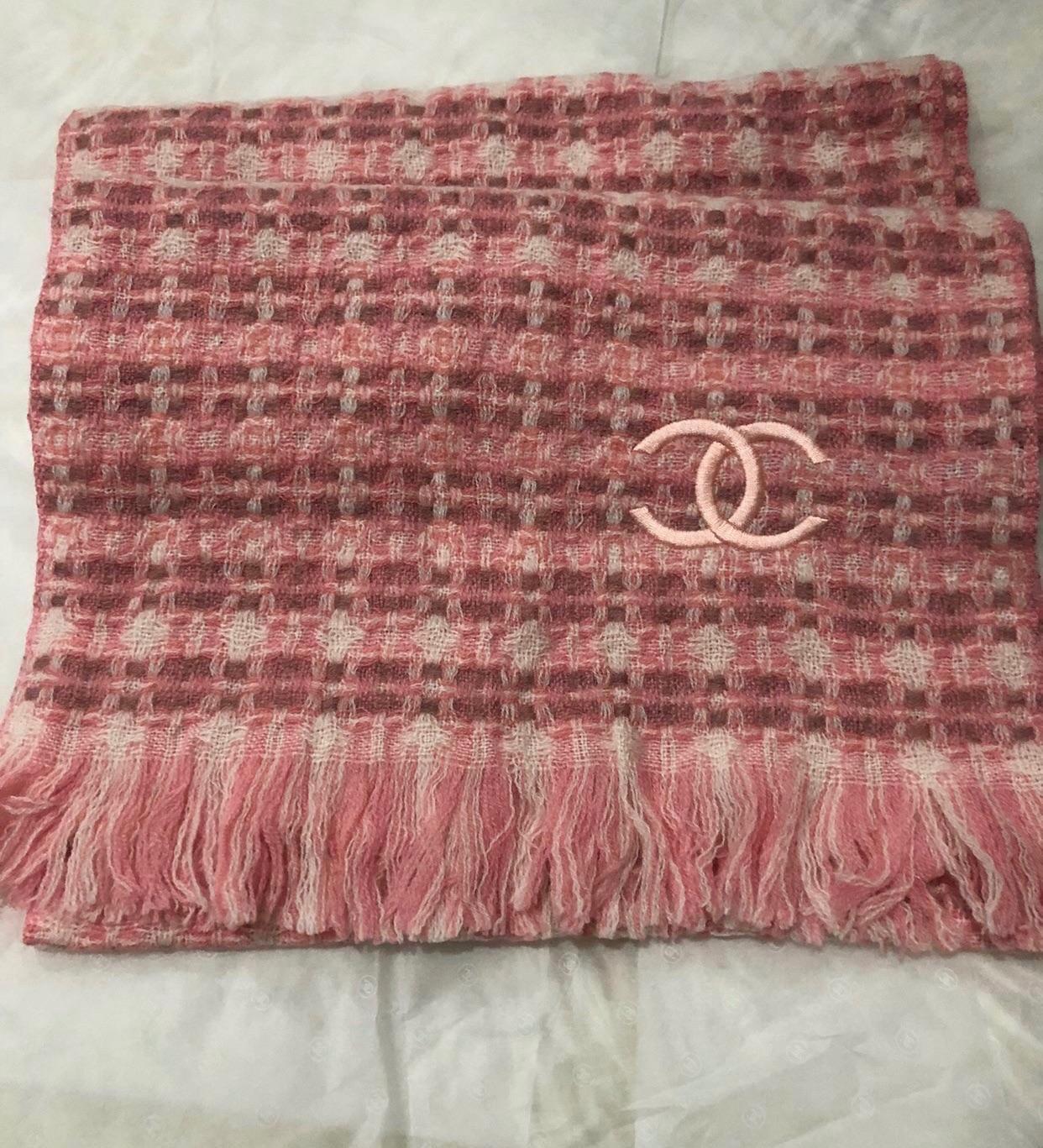 Chanel Pink  Cashmere Scarf