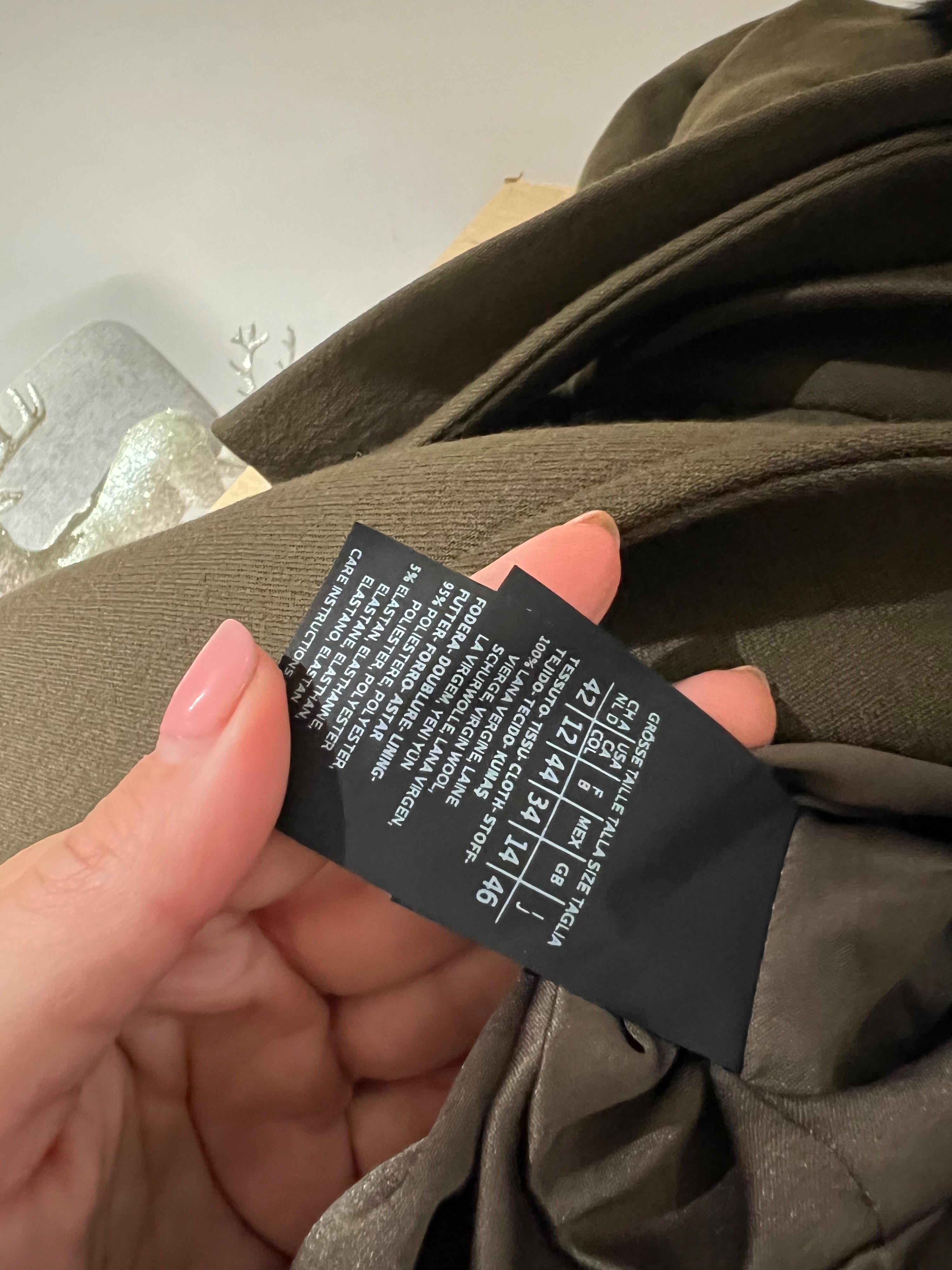 Atelier khaki wool & fur wrap coat