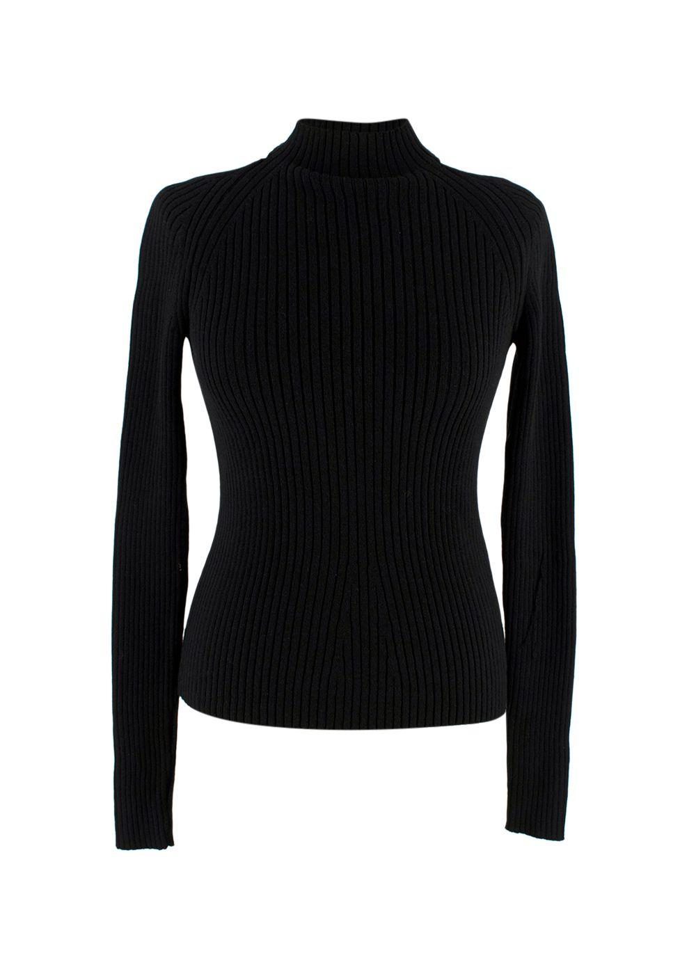 Awake Mode Black Ribbed Backless Top