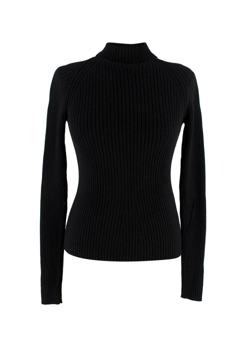 Awake Mode Black Ribbed Backless Top