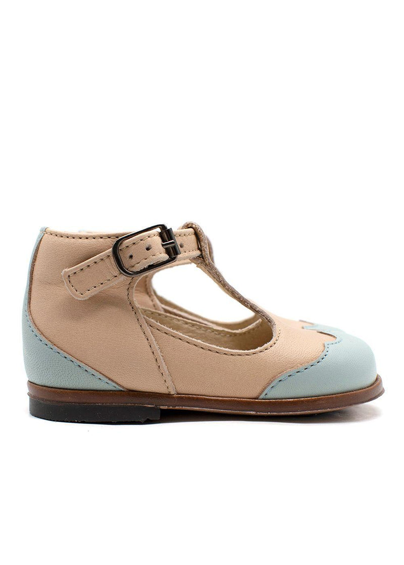 The Eugens Nude and Blue Dione Baby Sandals