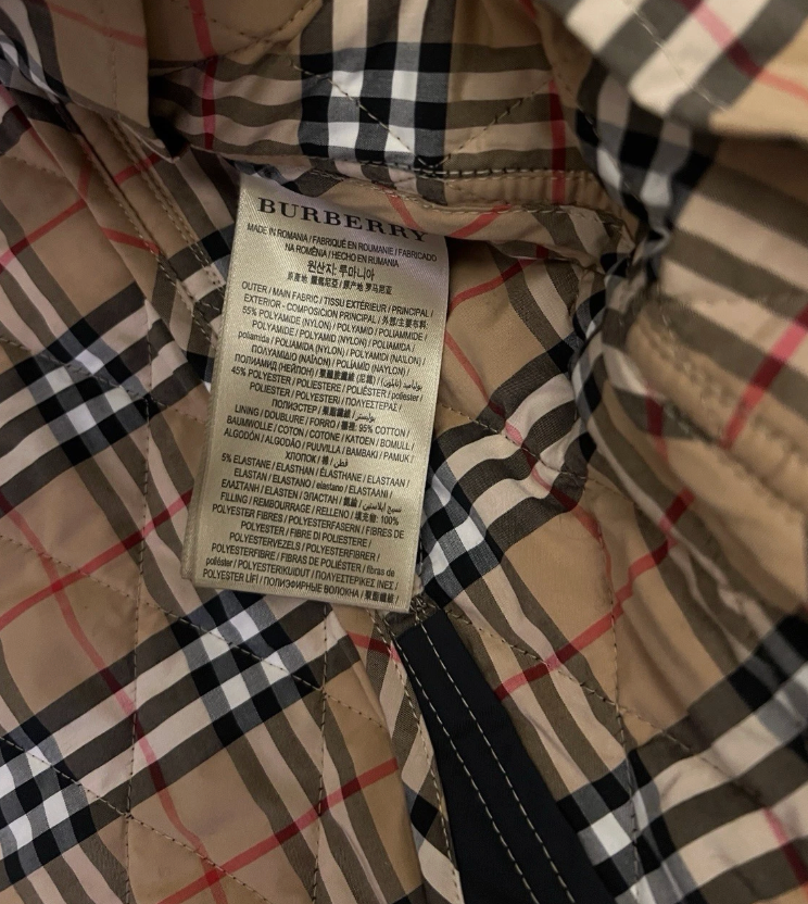 Burberry Navy Blue Quilted Jacket