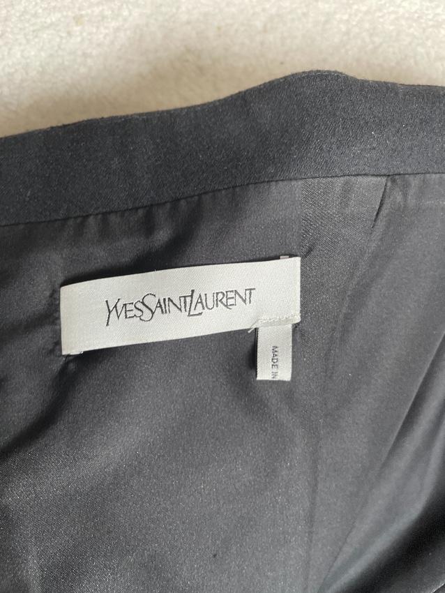 Yves Saint Laurent Vintage Black Leather Panelled Strapless Mini Dress