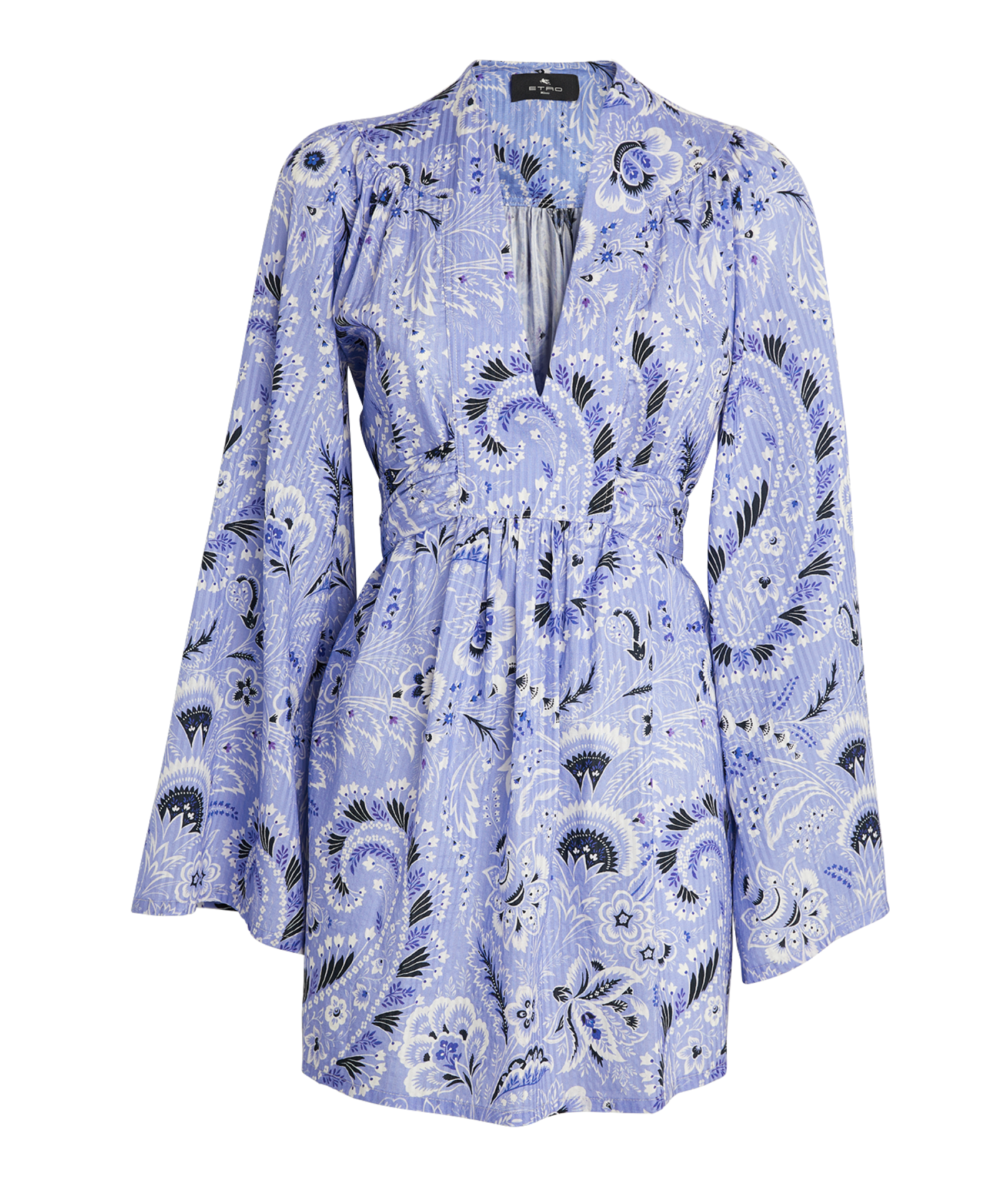 Etro V-Neck Printed Cotton-Blend Minidress