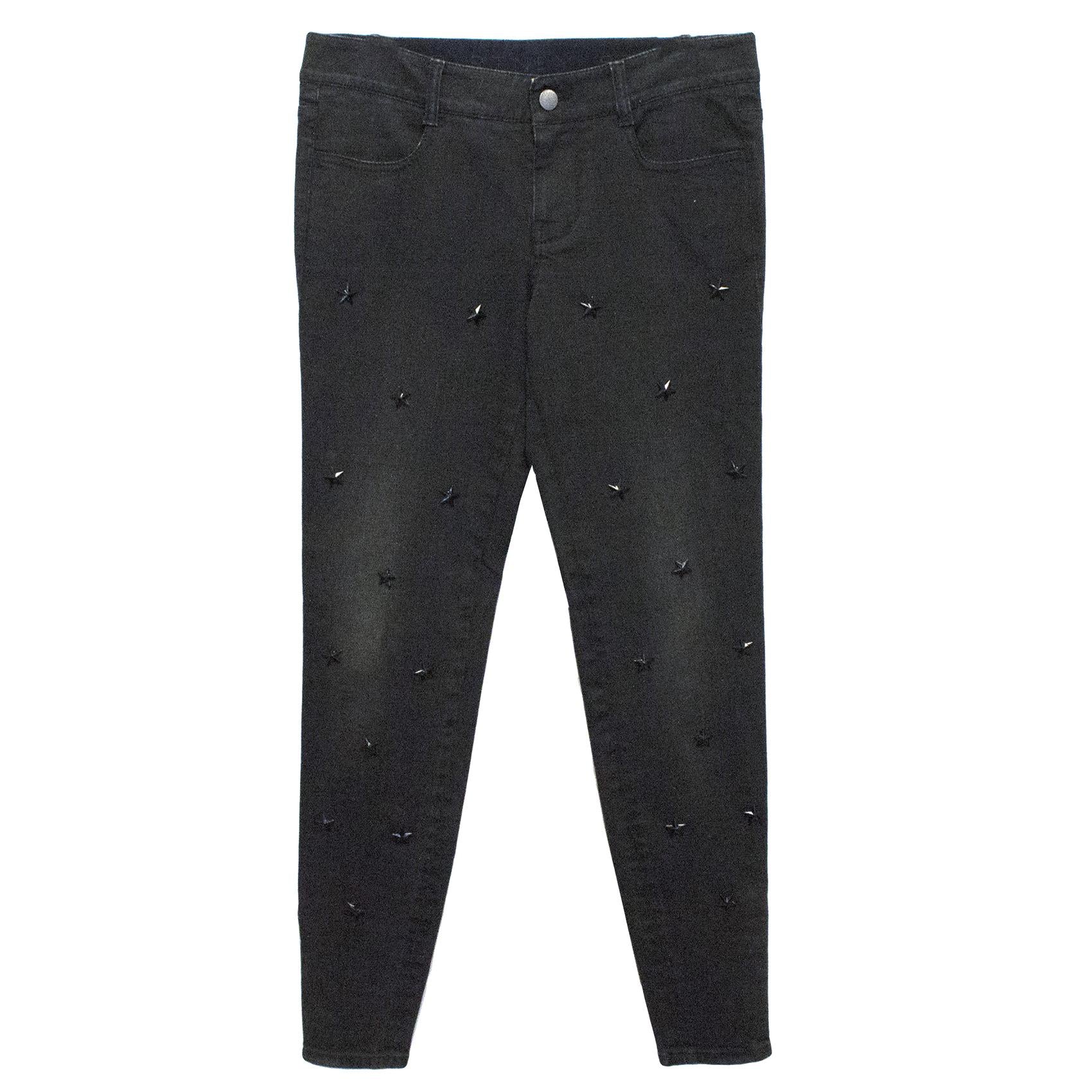 Stella McCartney Grey/Black Jeans With Star Embellishment