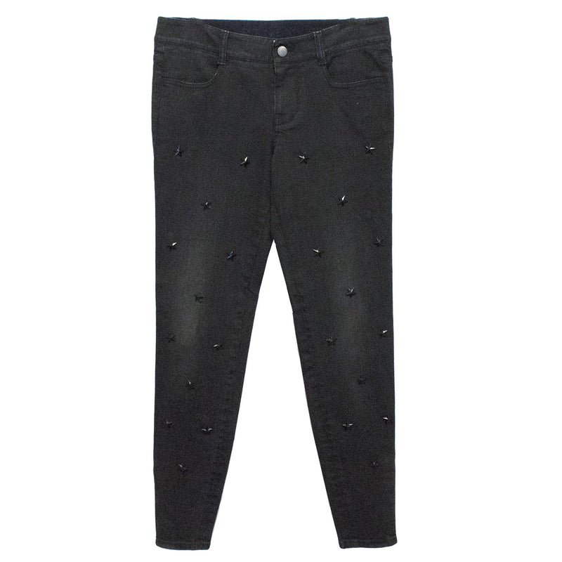 Stella McCartney Grey/Black Jeans With Star Embellishment