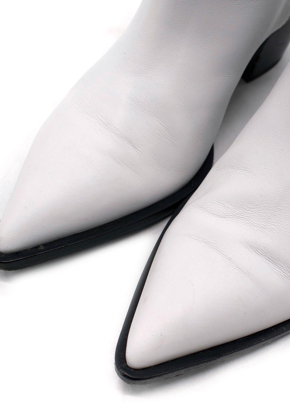 Gianvinto Rossi White Knee High Leather Cow Boy Boots