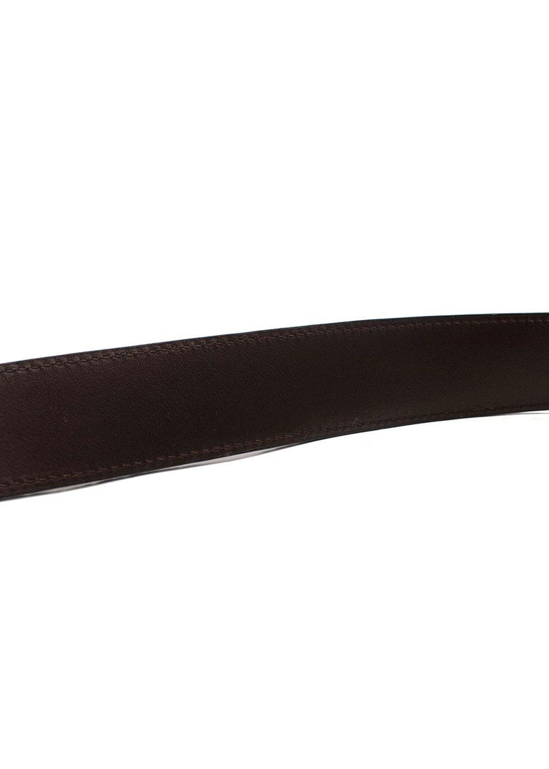 Brunello Cucinelli Brown Embossed Leather Belt Size 95