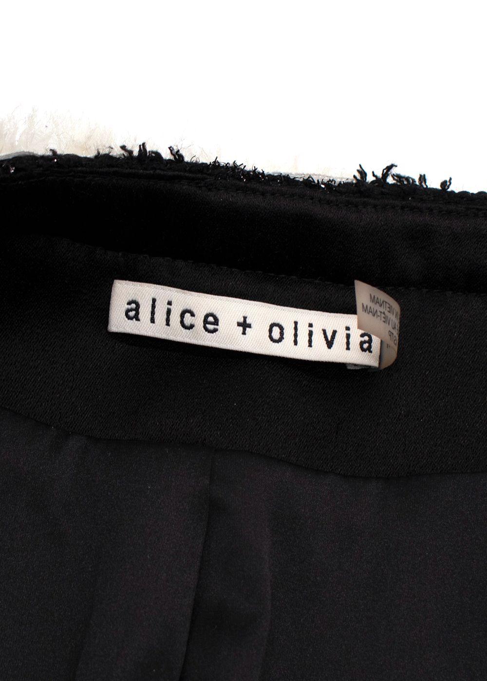 Alice + Olivia Black Andreas Midnight Boucle Jacket