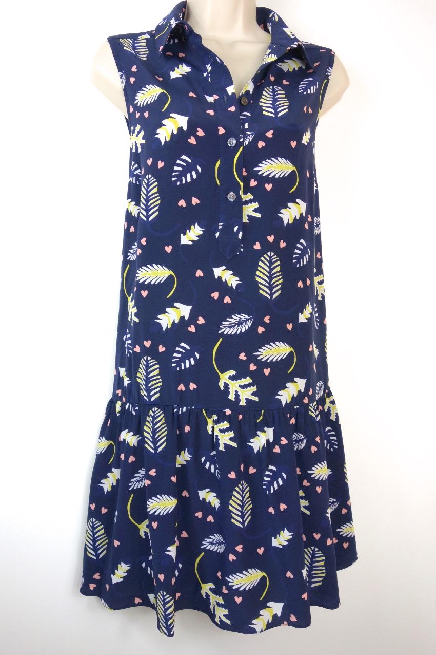 Chianti and Parker printed blue silk satin dress