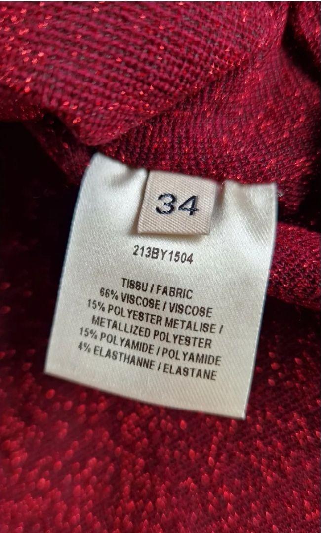 Alexandre Vauthier Burgundy Turtleneck Bodysuit
