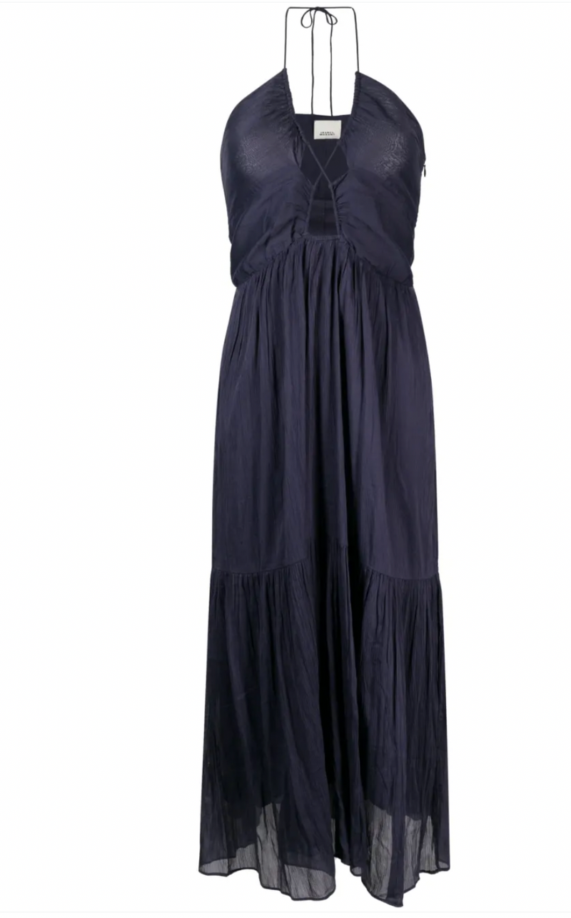 Isabel Marant Navy Birona Halterneck Dress