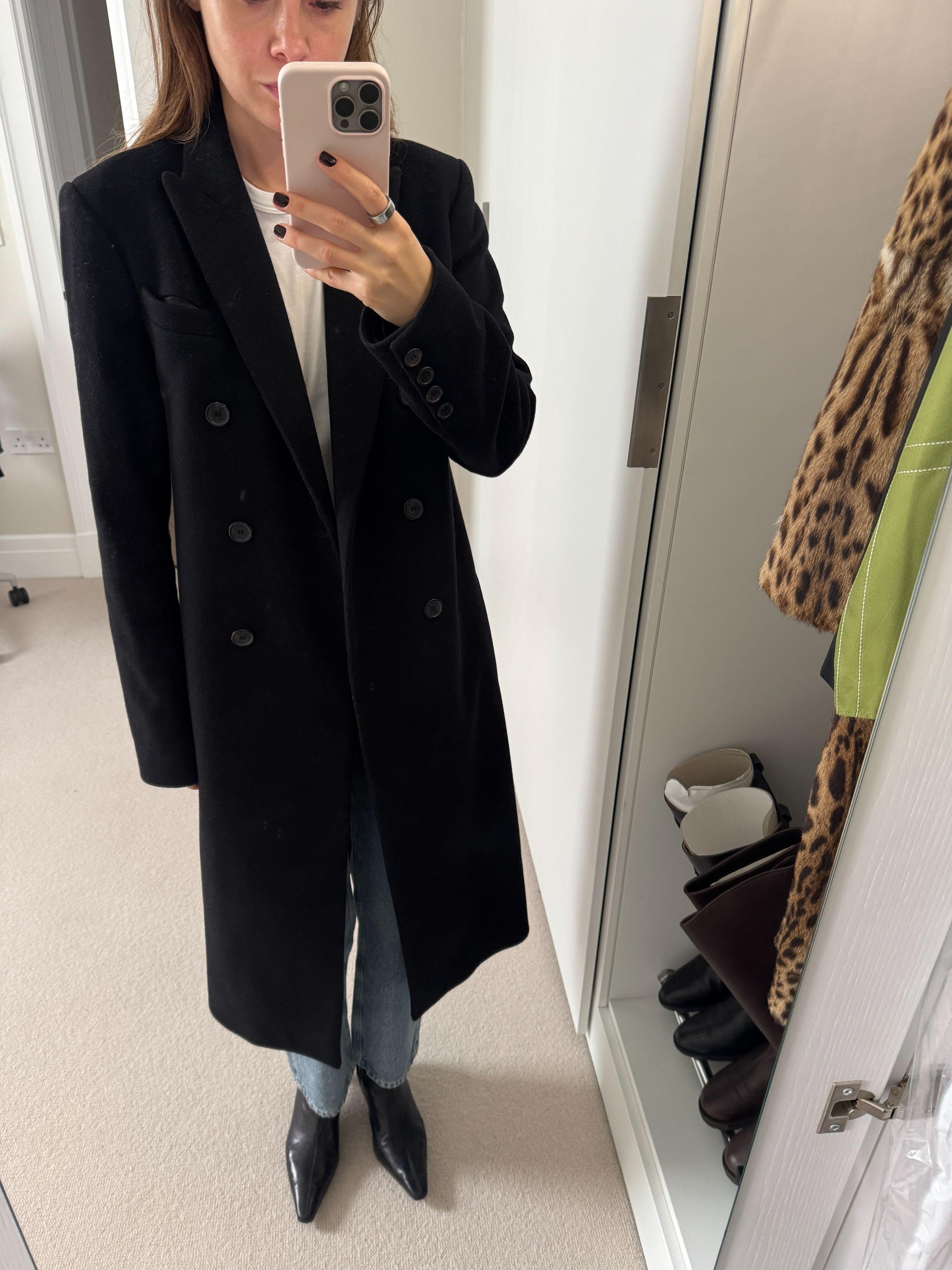 Joseph Black Wool/Cashmere Coat