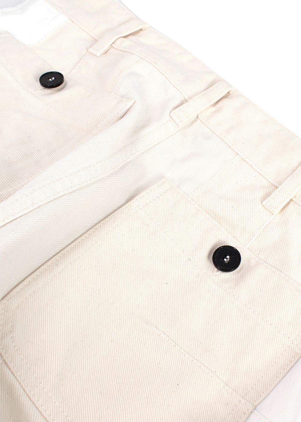 Dior Cream and White Two Toned  Wide Leg Jeans