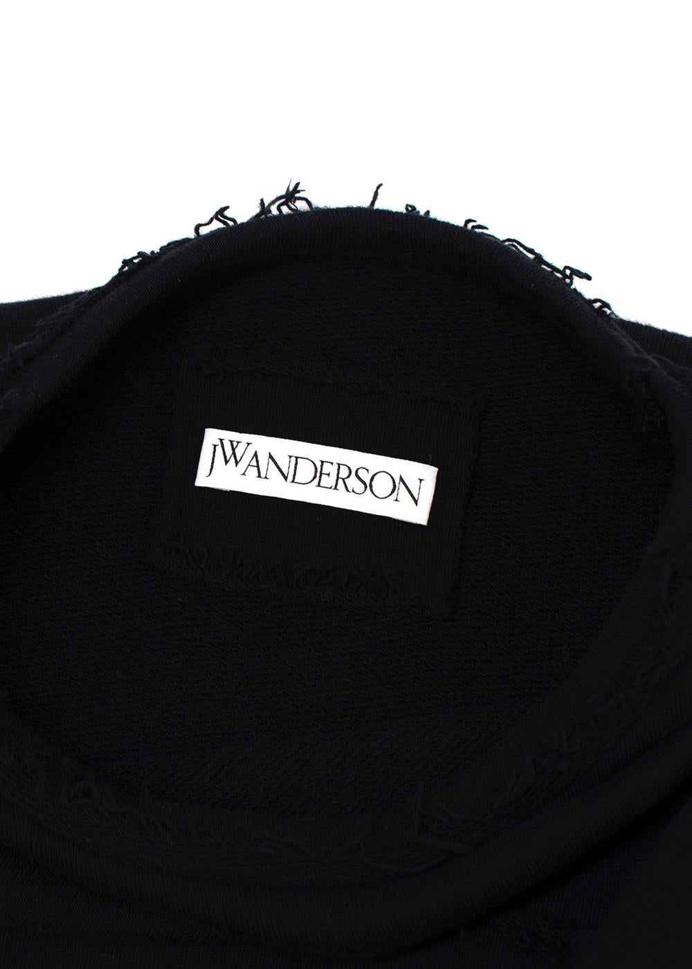 Washed Black Embroidered Cotton Sweatshirt
